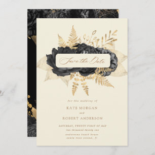 roses en or noir enregistrer l'invitation de date