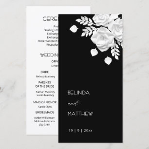 Roses en papier découpé noir et blanc   Programme 