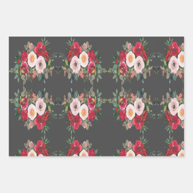 Roses en papier d'emballage noir (Devant 3)