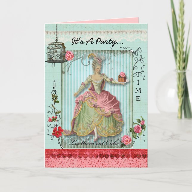 Roses et carte d'invitation de gâteau (Devant)