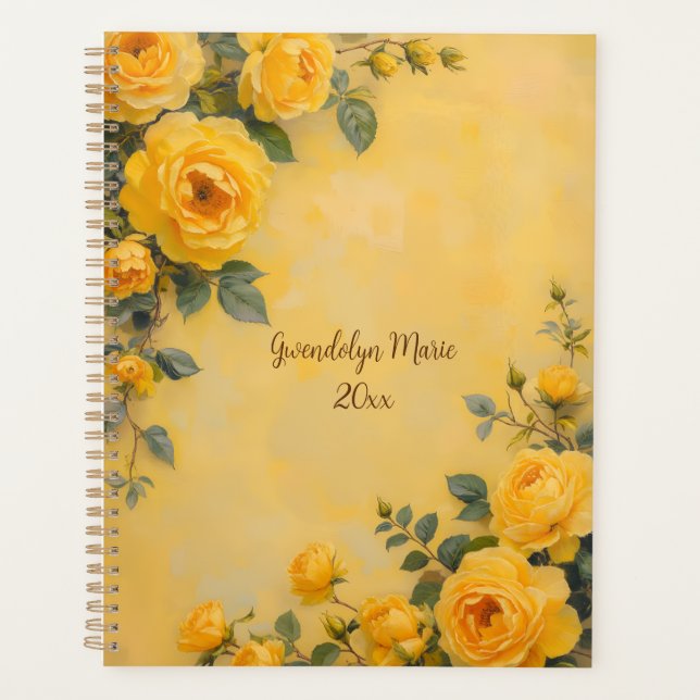 Roses Floral Spiral-Bound Planner Botanical Summer (Devant)