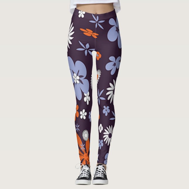Roses floral vert moderne Leggings lifewomenstyle (Devant)