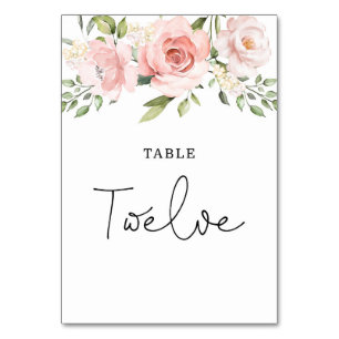 Roses floraux à broussailles douze numéro de table