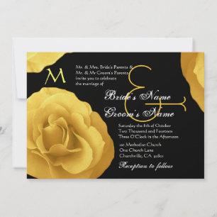 Roses jaunes Faire-part de mariage métallurgique