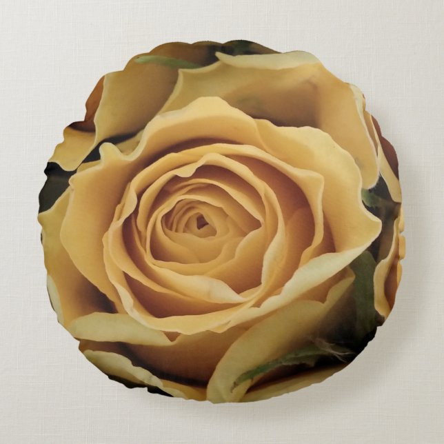 Roses Jaunes, Fleur, Coussin Rond (Devant)