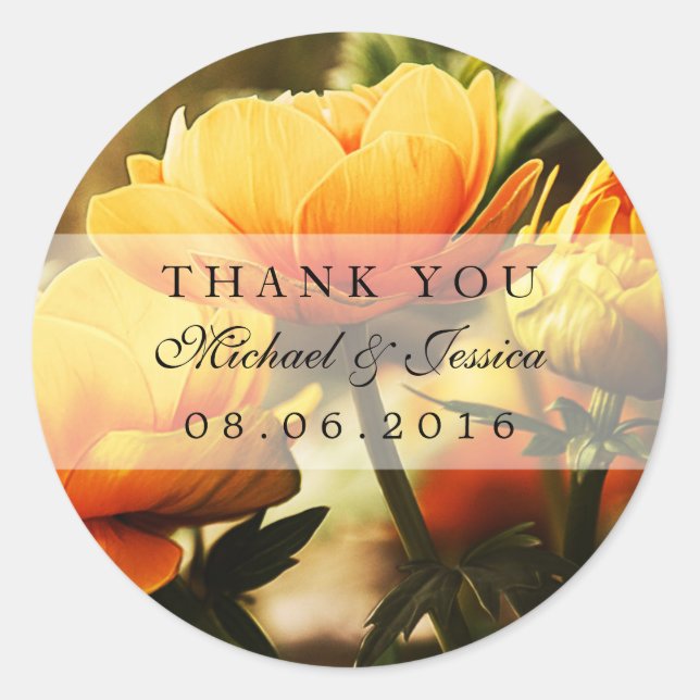 Roses Jaunes Mariage Floral Favoriser Stickers (Devant)