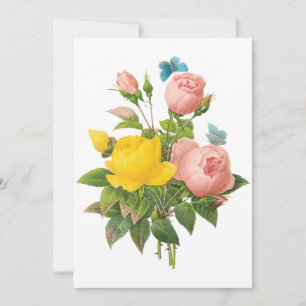 Roses jaunes persanes vintage par Redoute Invitati