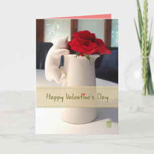 Roses Kitty & Tea à une personne douce Carte Valen