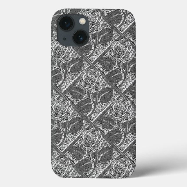 Roses métalliques-05-Argent-Galaxy Note4 Coque (Verso)
