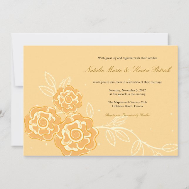 Roses modernes - Invitations de mariage florales (Devant)