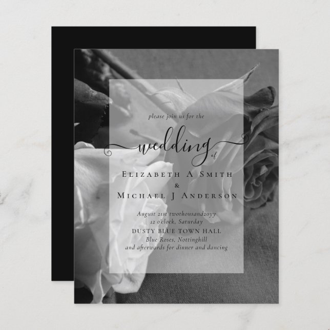 Roses noires et blanches gothiques Mariage gothiqu (Devant / Derrière)