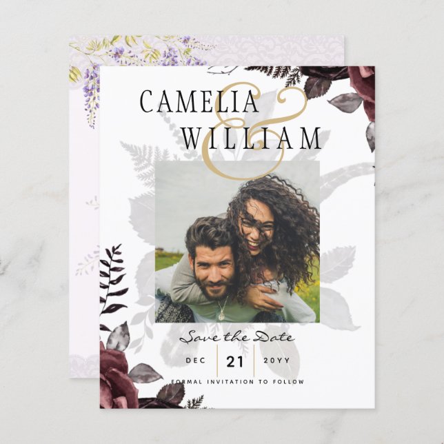 Roses noirs de Bourgogne foncée Mariage automne hi (Devant / Derrière)