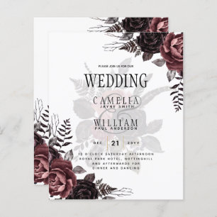 Roses noirs de Bourgogne foncée Mariage automne hi