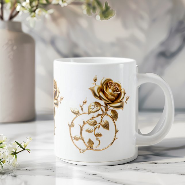 Roses Or Pur En Or Géant Tasse à Café (Créateur téléchargé)