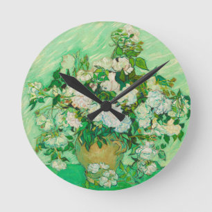 Roses par Vincent van Gogh Round Wall Horloge