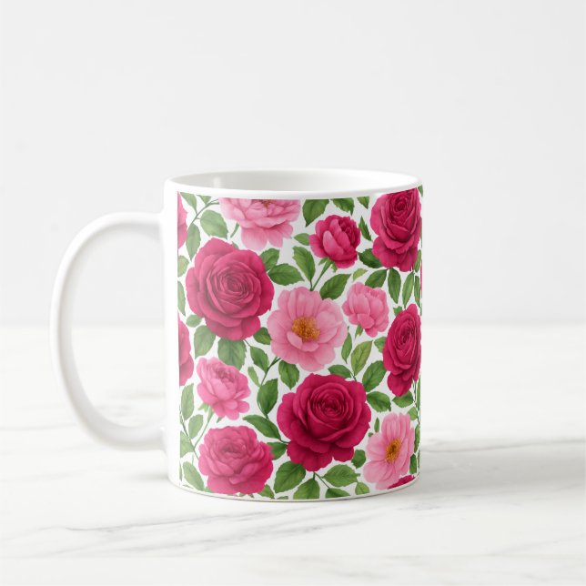 Roses print floral mug (Gauche)