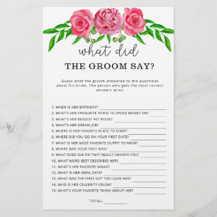 Roses Qu'est-ce que le marié a dit jeu de mariage