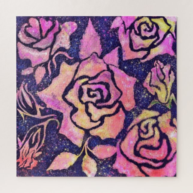 Roses Romantiques Puzzle - Peinture Artistique (Vertical)
