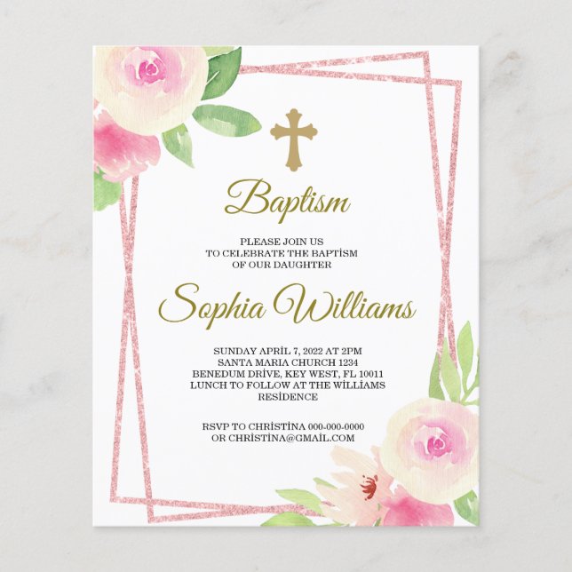 Roses rose et jaune Budget avec cadre rose (Devant)