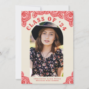 Roses roses Arch Photo Graduation Party Invitation