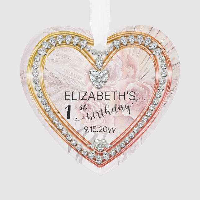 Roses roses |Diamants 1er anniversaire Keepsaké Or (devant)