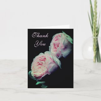 Roses roses douces Carte de remerciements