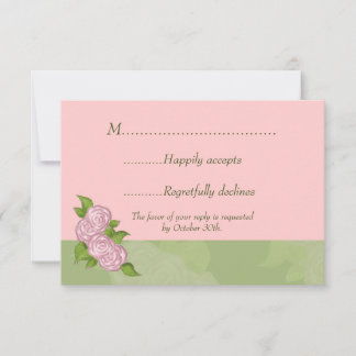 Roses roses et Carrosserie Romantique carte RSVP