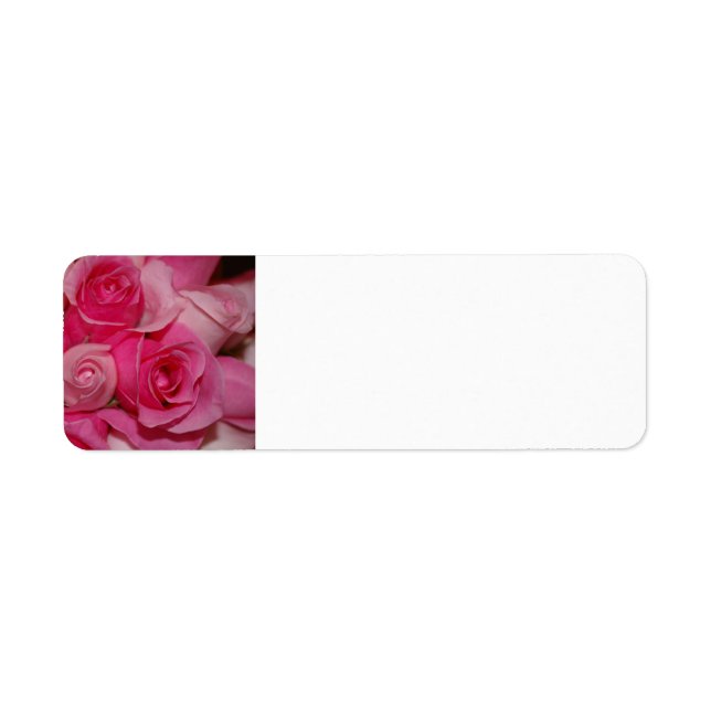 Roses roses - étiquettes de adresse de retour (Devant)