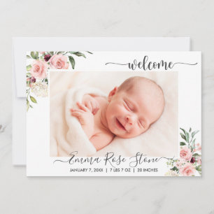 Roses roses faire-part de naissance Cartes photos