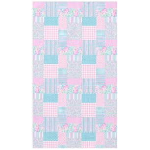 Roses roses, Papillons Faux Patchwork Nappe