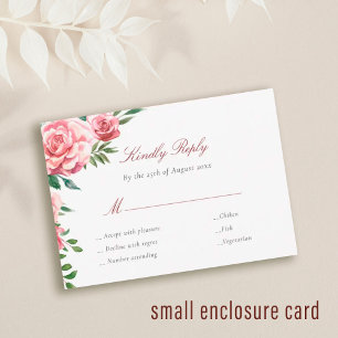 Roses roses rose budget mariage RSVP carte boîtier