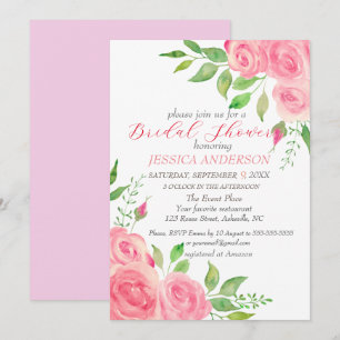 Roses roses rose Floral Bridal Show Invitation