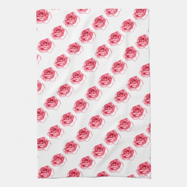 roses roses rose serviette de cuisine (Vertical)