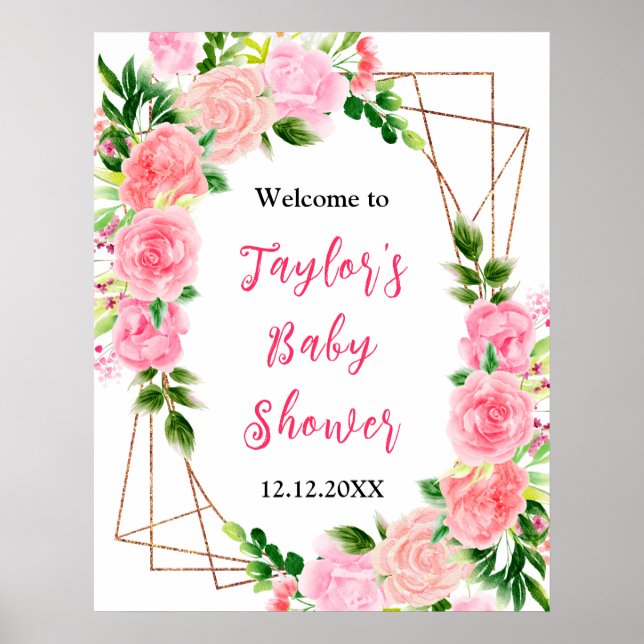 Roses roses roses Baby showers floraux Affiche de  (Devant)