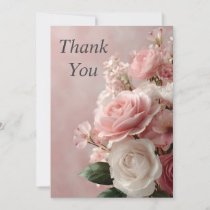 Roses roses roses et blanches sur Carte de remerci