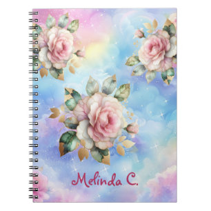 Roses roses roses et nuages arc-en-ciel Carnet