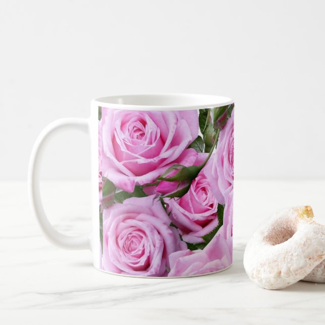 Roses roses roses florale Mug (Avec donut)