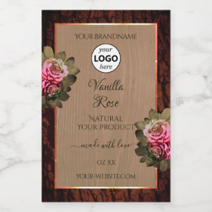 Roses roses roses florales Étiquettes Logo de grai