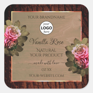 Roses roses roses florales Étiquettes Logo de grai