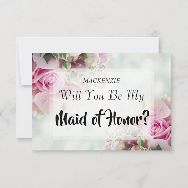 Roses roses roses Maid of Honor Carte de propositi (Devant)