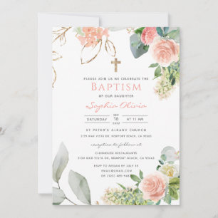 Roses Roses Roses Roses Roses Baptême Invitation