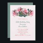 Roses Roses Roses Roses Son Invitation De Fête Ann<br><div class="desc">Invitation à la fête d’anniversaire de roses roses roses pour célébrer une journée spéciale pour femme. Papier rose pâle avec de jolis roses ouverts avec verdure sur le dessus de la carte plate. Le texte est facile à customiser en trois endroits en rose et vert fontes qui sont imprimés et...</div>