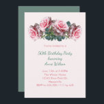 Roses Roses Roses Roses Son Invitation De Fête Ann<br><div class="desc">Invitation à la fête d’anniversaire de roses roses roses pour célébrer une journée spéciale pour femme. Papier rose pâle avec de jolis roses ouverts avec verdure sur le dessus de la carte plate. Le texte est facile à customiser en trois endroits en rose et vert fontes qui sont imprimés et...</div>