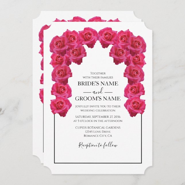 Roses Roses Roses Rustiques Invitations de mariage (Devant / Derrière)