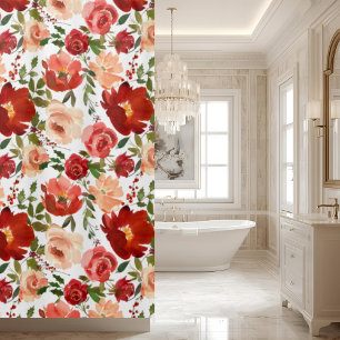 Roses Roses Rouges Poppies Fille tendance rideau d