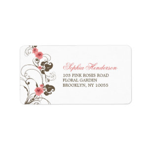Roses roses vintages Fleur Mariage Étiquettes de a