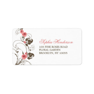 Roses roses vintages Fleur Mariage Étiquettes de a