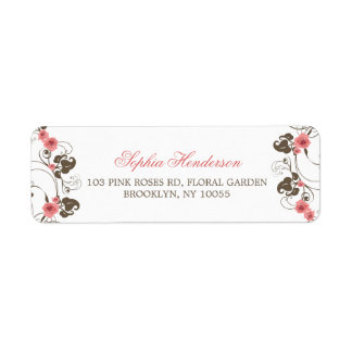 Roses roses vintages Fleur Mariage Étiquettes de a