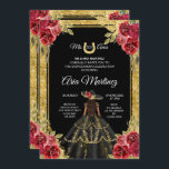 Roses rouge et or Charra Mis Quince Invitation<br><div class="desc">Roses rouge et or Charra Mis Quince Invitation Mis Quince Anos,  15e anniversaire, </div>