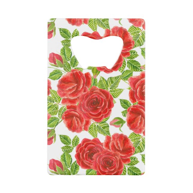 Roses rouges aquarelle transparente motif (Devant)